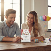 Watercolor Circus Elephant First Birthday Einladung