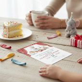 Watercolor Circus Elephant First Birthday Einladung