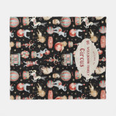 Watercolor Circus Tent Elephants Lions Family Fleecedecke (Vorderseite (Horizontal))