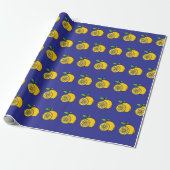 Watercolor Citrus & Blue Mediterranean Tile Gift Geschenkpapier (Ungerollt)