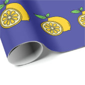 Watercolor Citrus & Blue Mediterranean Tile Gift Geschenkpapier (Rolleneckpunkt)