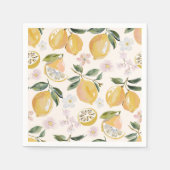 Watercolor Citrus & Blueberry Pattern Serviette (Vorderseite)