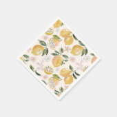 Watercolor Citrus & Blueberry Pattern Serviette (Ecke)
