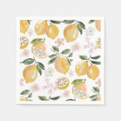 Watercolor Citrus & Blueberry Pattern Serviette (Vorderseite)