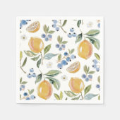 Watercolor Citrus & Blueberry Pattern Serviette (Vorderseite)