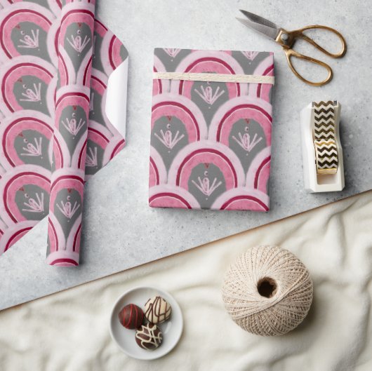 Watercolor Classic Pink Hand-drawn Geschenkpapier (Basteln)