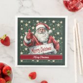 Watercolor Classic Santa Claus Familie Napkins Serviette (Beispiel)