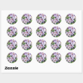 Watercolor clematics ROUND STICKER (Blatt)