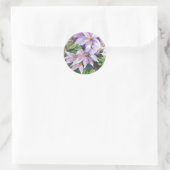 Watercolor clematics ROUND STICKER (Tasche)