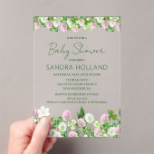Watercolor Clover Meadow Baby Shower Acryleinladungen (Insitu (Handheld))