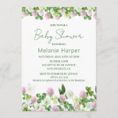 Watercolor Clover Meadow Baby Shower Einladung (Vorderseite)