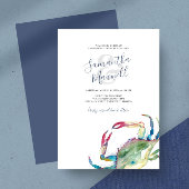 Watercolor Coast Crab Engagement Party