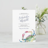 Watercolor Coast Crab Engagement Party (Stehend Vorderseite)