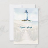 Watercolor Coastal New England Wedding Insert Einladung (Rückseite)