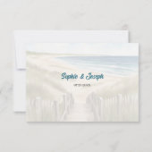 Watercolor Coastal New England Wedding RSVP Reply Einladung (Rückseite)