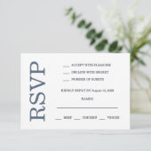 Watercolor Coastal Seascape Blue Wedding RSVP Karte (Stehend Vorderseite)