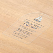 Watercolor Coastal Seascape Wedding Acryleinladungen (Ablage )