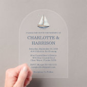 Watercolor Coastal Seascape Wedding Acryleinladungen (Insitu (Handheld))