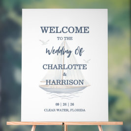 Watercolor Coastal Seascape Wedding Acrylschild