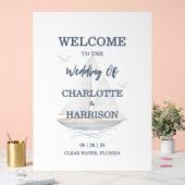 Watercolor Coastal Seascape Wedding Acrylschild (Hochzeit)