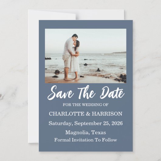 Watercolor Coastal Seascape Wedding Save The Date Magneteinladung (Vorderseite)