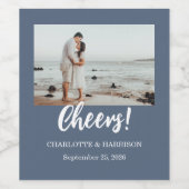 Watercolor Coastal Seascape Wedding Weinetikett (Einzelnes Label)