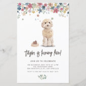 Watercolor Cockapoo Dog Birthday Invitation (Vorderseite)