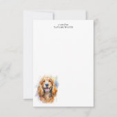 Watercolor Cocker Spaniel Personalisiert Danke Mitteilungskarte (Vorderseite)