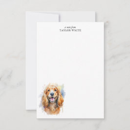 Watercolor Cocker Spaniel Personalisiert Danke Mitteilungskarte