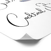 Watercolor Cocktail bar Bridal shower Poster (Ecke)