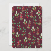 Watercolor Cocktail Holly Berry Weihnachten Einladung (Rückseite)
