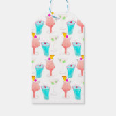 Watercolor Cocktail Margarita Muster Danke Geschenkanhänger (Rückseite)