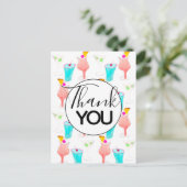 Watercolor Cocktail Margarita Muster Danke Postkarte (Stehend Vorderseite)