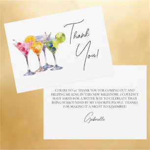 Watercolor Cocktail Martini Dankeschön-Karte Einladung