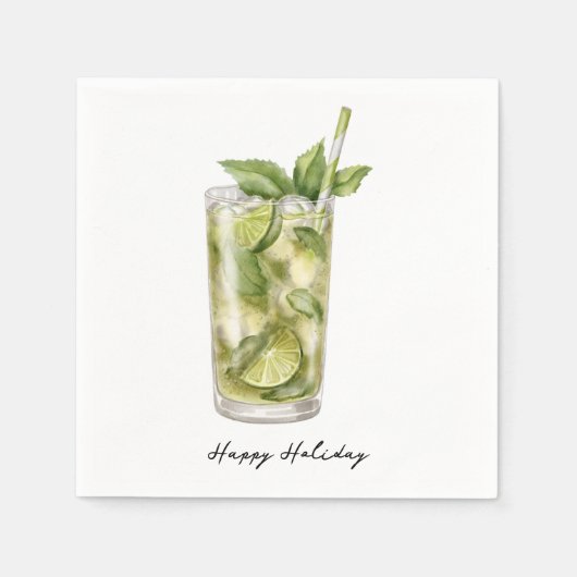 Watercolor Cocktail Serviette (Vorderseite)