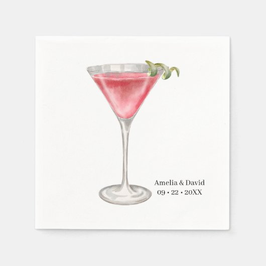 Watercolor Cocktail Serviette (Vorderseite)