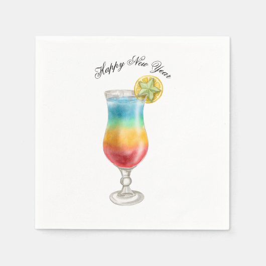 Watercolor Cocktail Serviette (Vorderseite)