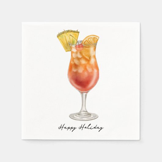 Watercolor Cocktail Serviette (Vorderseite)