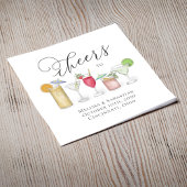 Watercolor Cocktails Custom Wedding Serviette