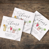 Watercolor Cocktails Custom Wedding Serviette