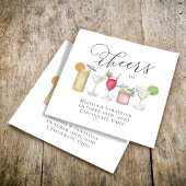 Watercolor Cocktails Custom Wedding Serviette