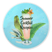 Watercolor Cocktails im Sommer Blätter nach Maß Keramikknauf (Vorderseite)