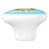 Watercolor Cocktails im Sommer Blätter nach Maß Keramikknauf (Seitenansicht)