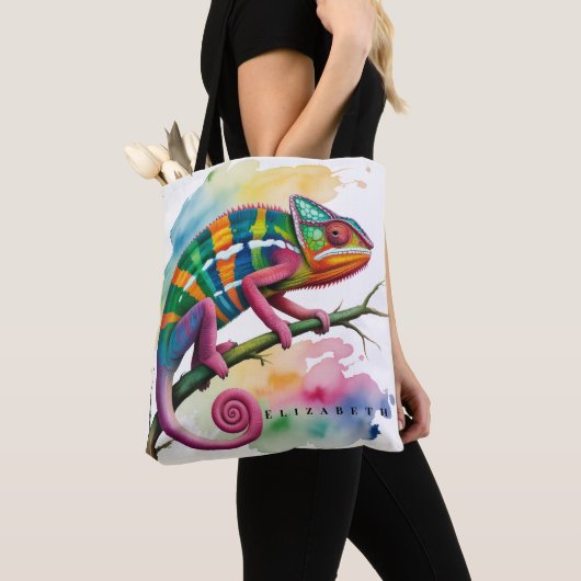 Watercolor Colorful Chameleon Birthday Party Tasche (Von Nahem)