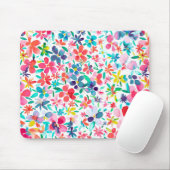 Watercolor Colorful Flower Petals Mousepad (Mit Mouse)