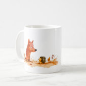 Watercolor Comic Dog and Hedgehog Encounter Kaffeetasse (Vorderseite Links)