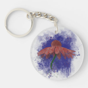 Watercolor Coneflower Schlüsselanhänger
