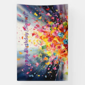 Watercolor Confetti Explosion Birthday Banne Banner (Vertikal)