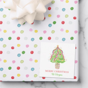 Watercolor Confetti Weihnachtsbaum Mitteilungskarte
