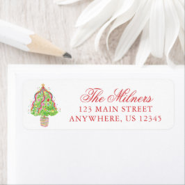 Watercolor Confetti Weihnachtsbaumen Adresse